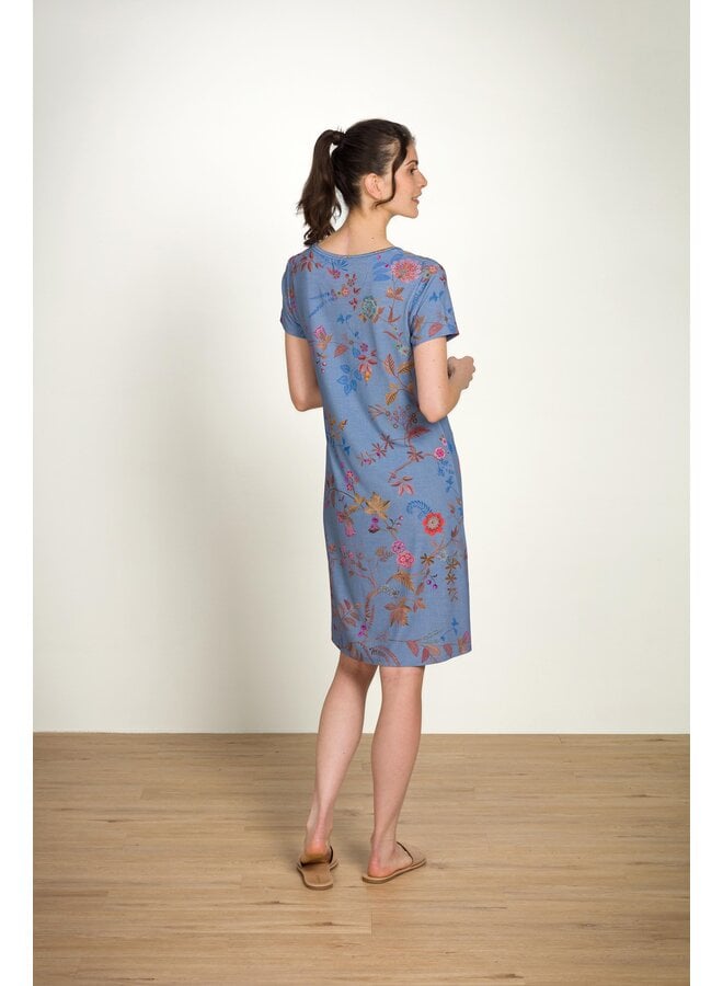 Djoy Short Sleeve Nightdress Bodhi Flower Blue