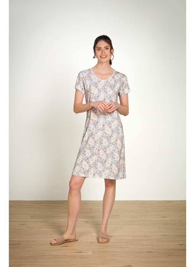 Djoy Short Sleeve Nightdress Kairi Bloom Blue