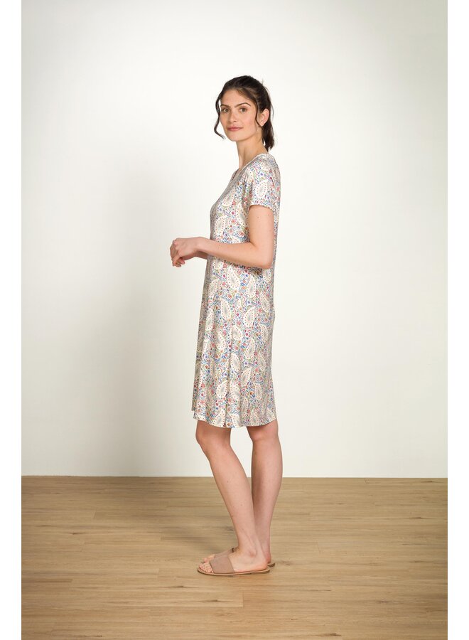 Djoy Short Sleeve Nightdress Kairi Bloom Blue