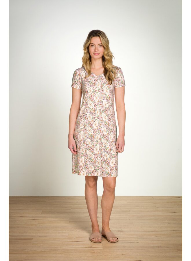 Djoy Short Sleeve Nightdress Kairi Bloom Red