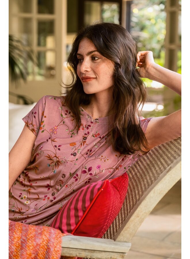 Dalia Short Sleeve Nightdress Delhi Dreams Pink