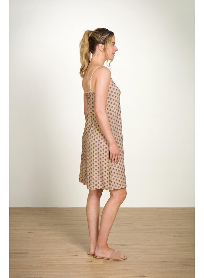 Diezel Sleeveless Nightdress Jaipur Flower Khaki Blue