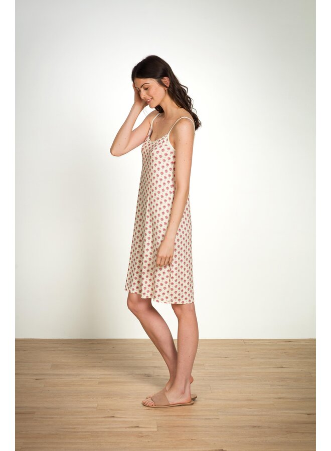 Diezel Sleeveless Nightdress Jaipur Flower White Pink