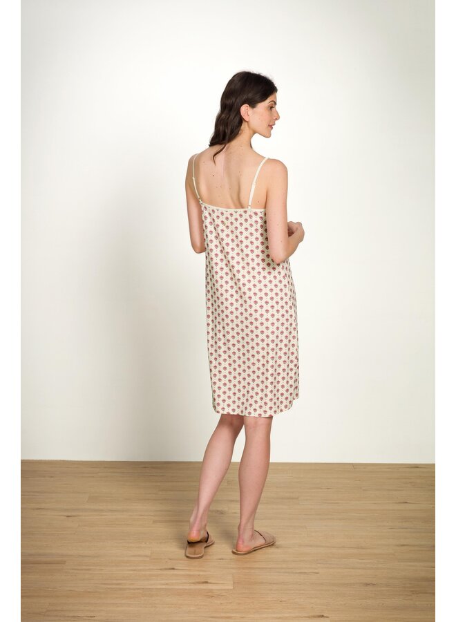 Diezel Sleeveless Nightdress Jaipur Flower White Pink