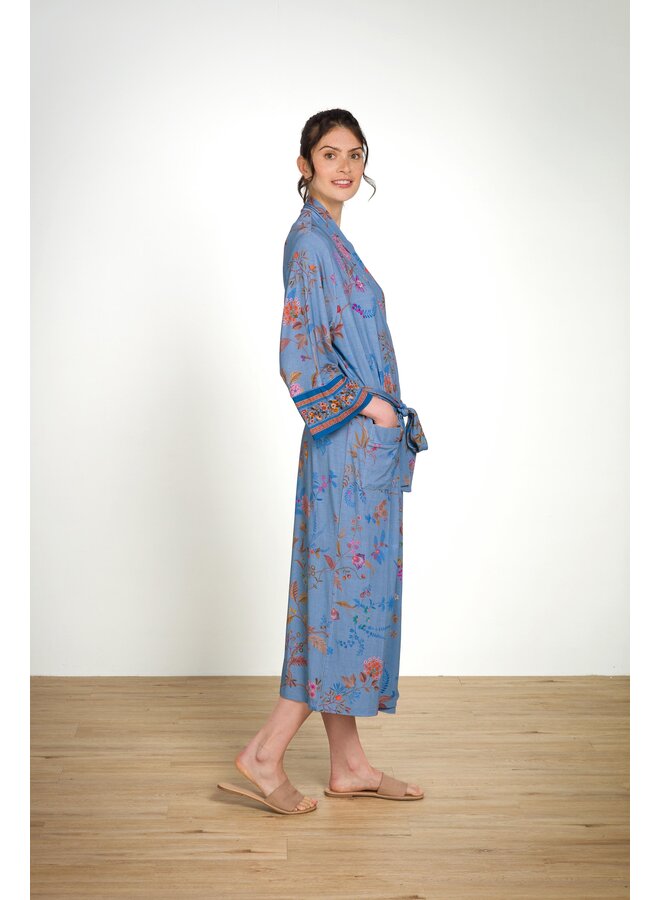 Noa Kimono Bodhi Flower Blue