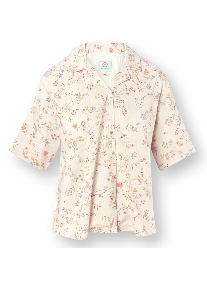 Flora Short Sleeve Top Little Delhi Offwhite