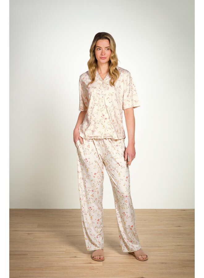 Flora Short Sleeve Top Little Delhi Offwhite