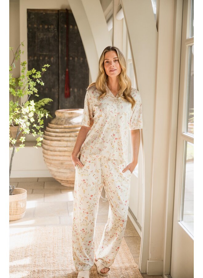 Flora Short Sleeve Top Little Delhi Offwhite