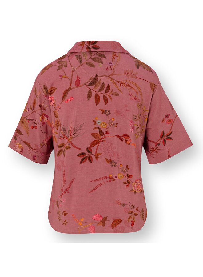 Flora Short Sleeve Top Bodhi Flower Dark Pink