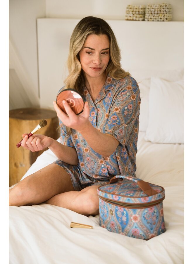 Flora Short Sleeve Top Ornamento Blue