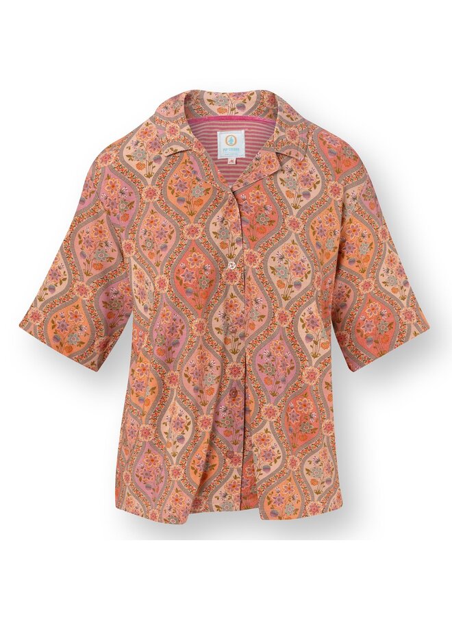 Flora Short Sleeve Top Ornamento Orange