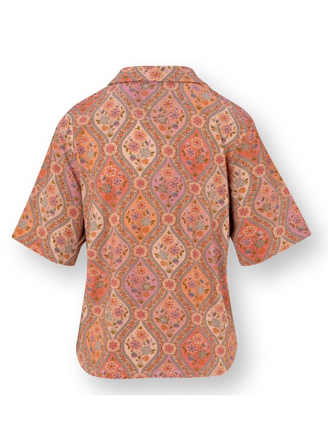 Flora Short Sleeve Top Ornamento Orange