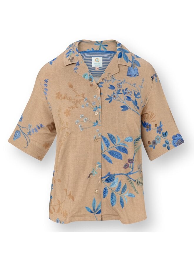 Flora Short Sleeve Top Marigold Blue