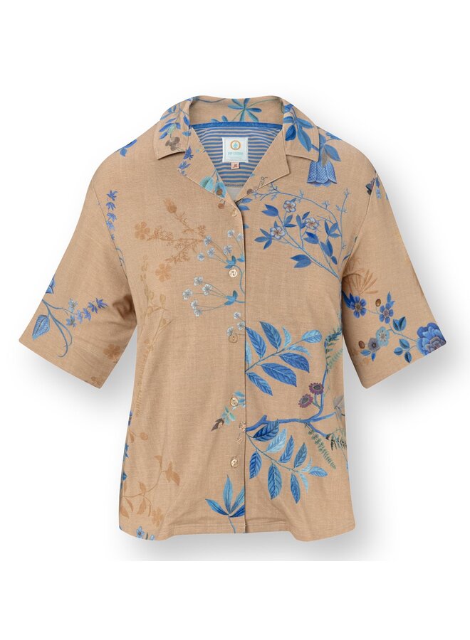 Flora Short Sleeve Top Marigold Blue