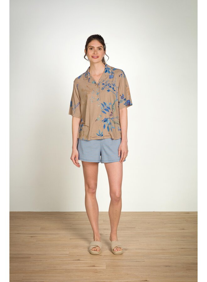 Flora Short Sleeve Top Marigold Blue
