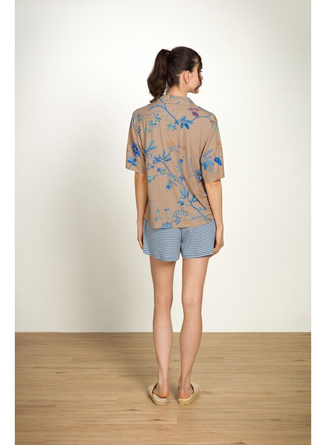 Flora Short Sleeve Top Marigold Blue