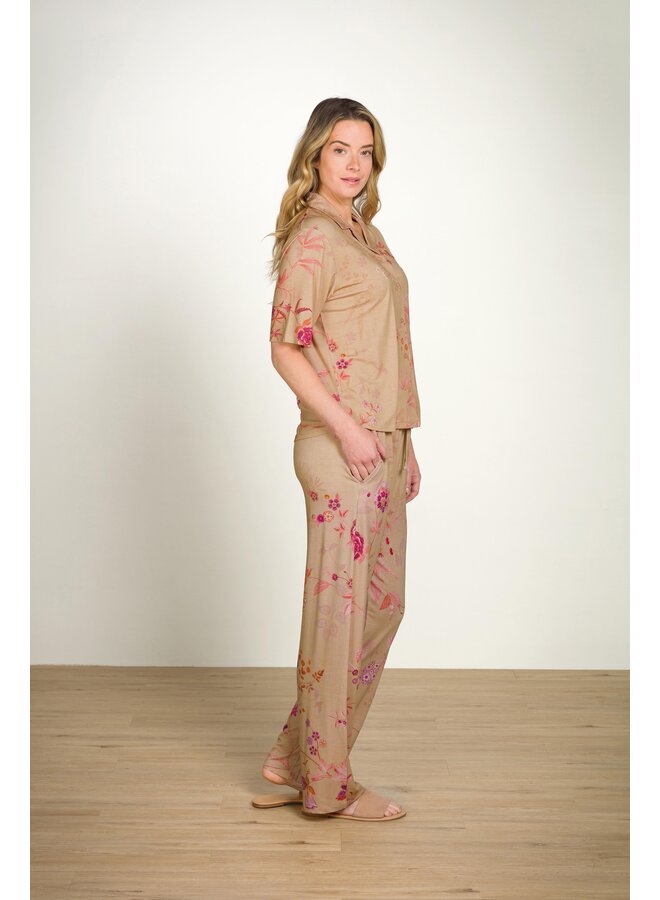 Flora Short Sleeve Top Marigold Pink