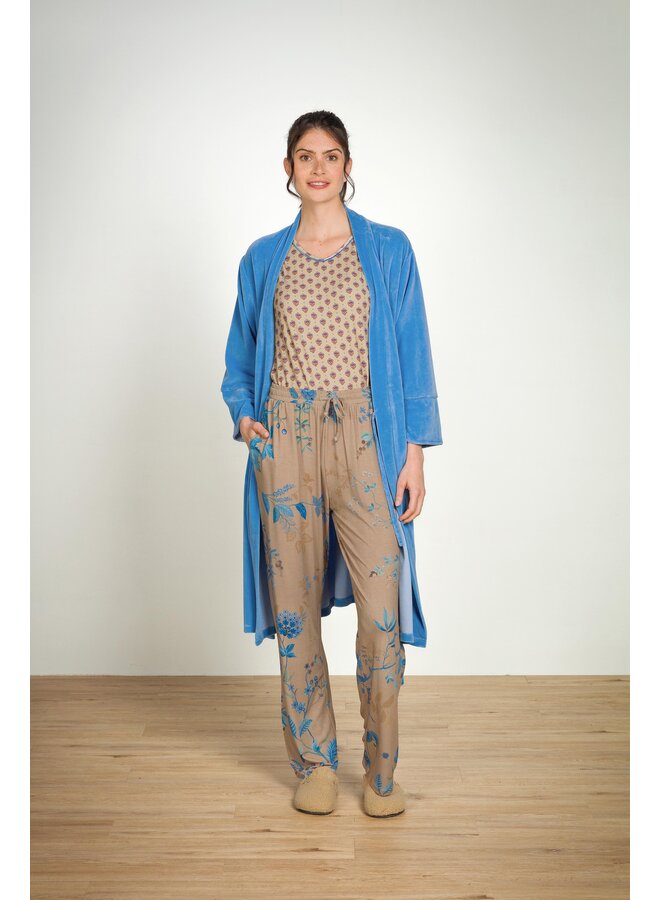 Toy Short Sleeve Top Jaipur Flower Khaki Blue