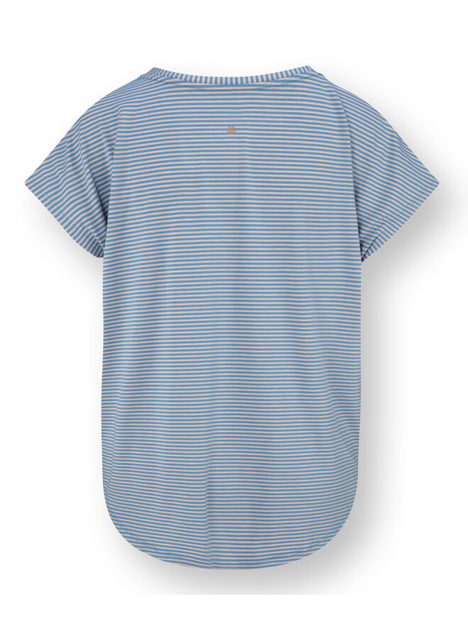 Tatum Short Sleeve Top Little Sumo Stripe Blue