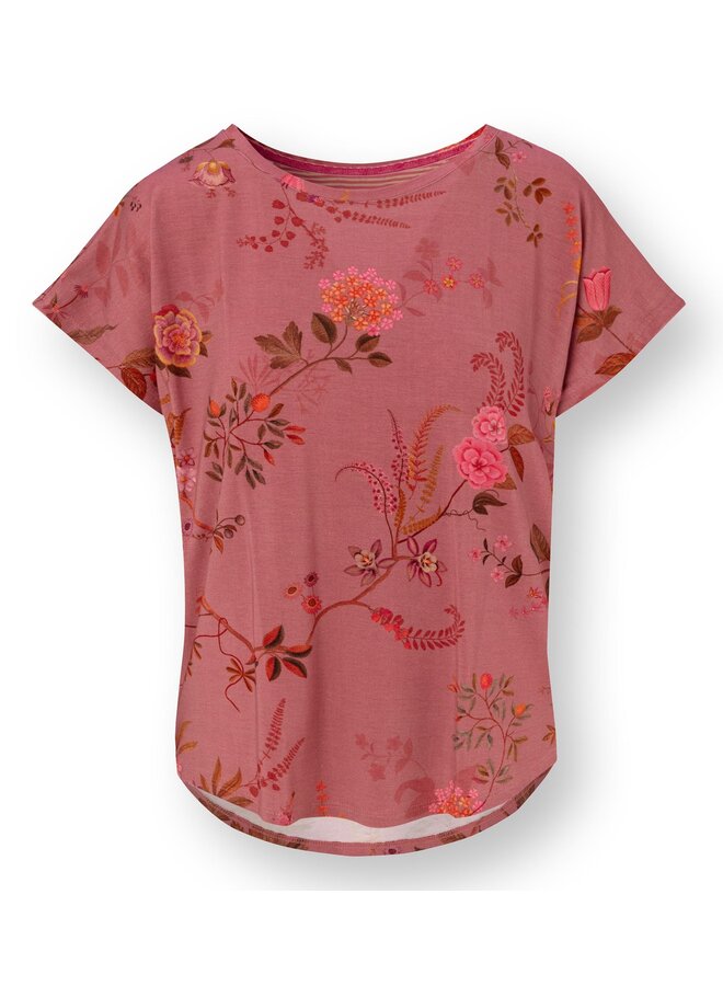 Tatum Short Sleeve Top Bodhi Flower Dark Pink