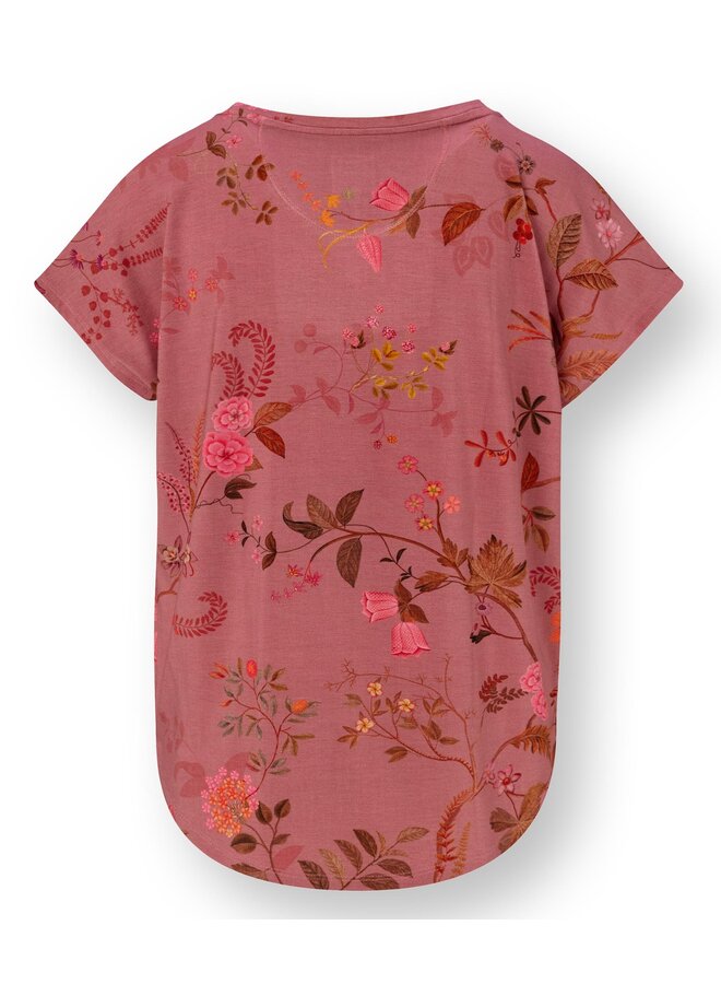 Tatum Short Sleeve Top Bodhi Flower Dark Pink