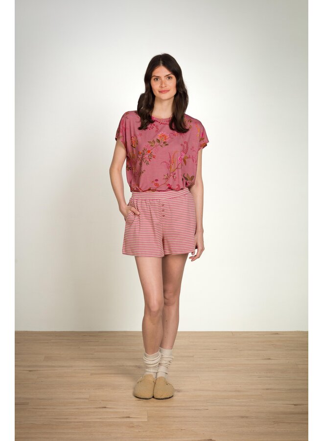 Tatum Short Sleeve Top Bodhi Flower Dark Pink