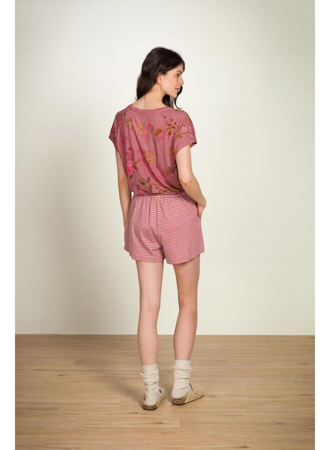 Tatum Short Sleeve Top Bodhi Flower Dark Pink