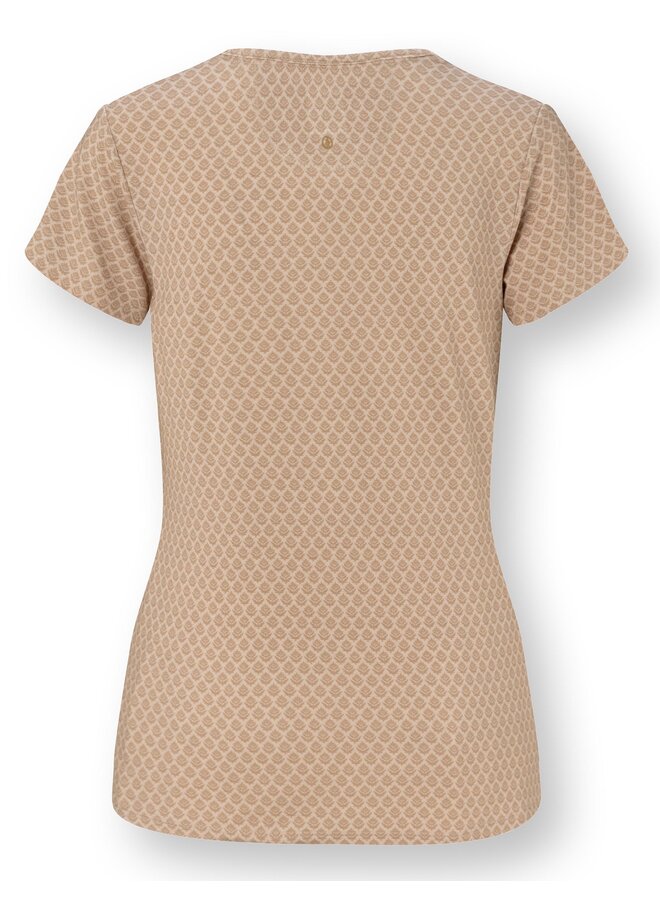 Tilly Short Sleeve Top Thousand Leaves Beige