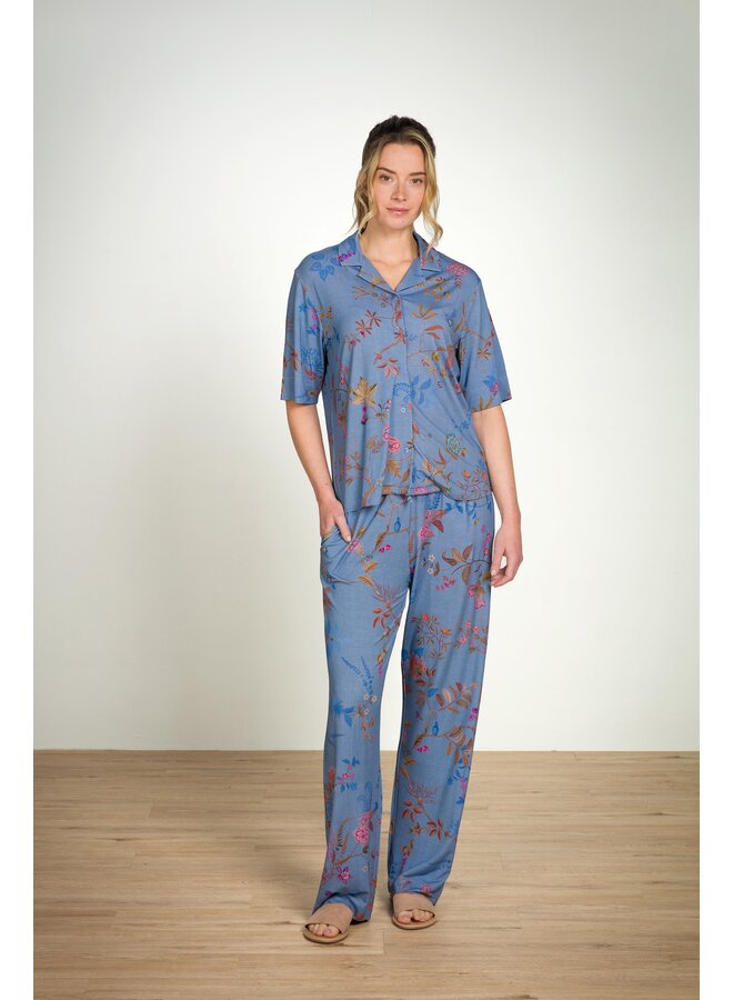 Belin Long Trousers Bodhi Flower Blue