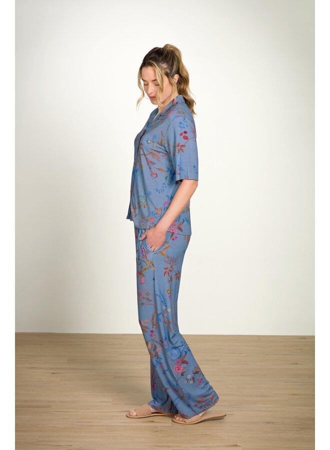 Belin Long Trousers Bodhi Flower Blue