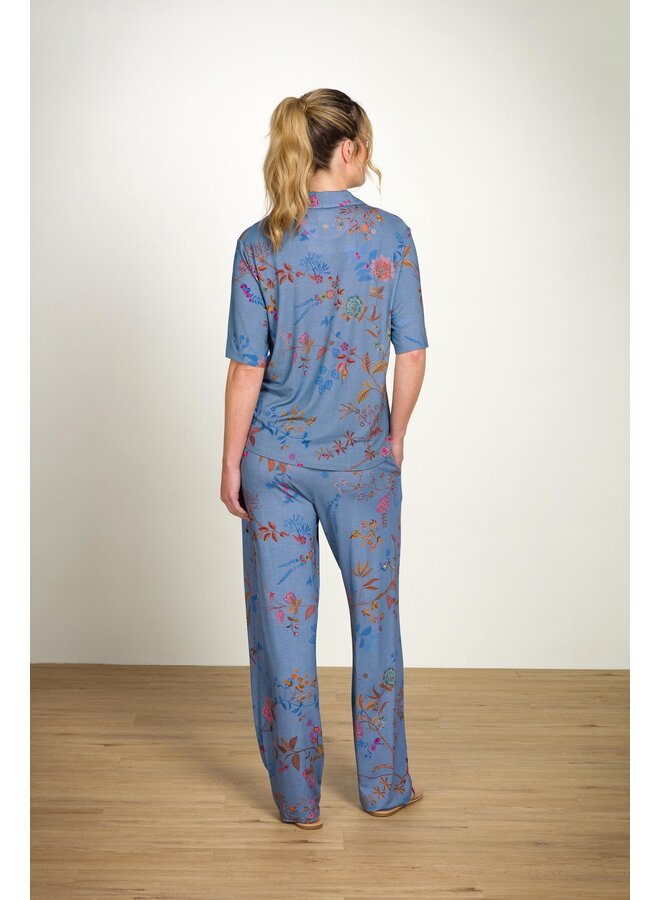 Belin Long Trousers Bodhi Flower Blue