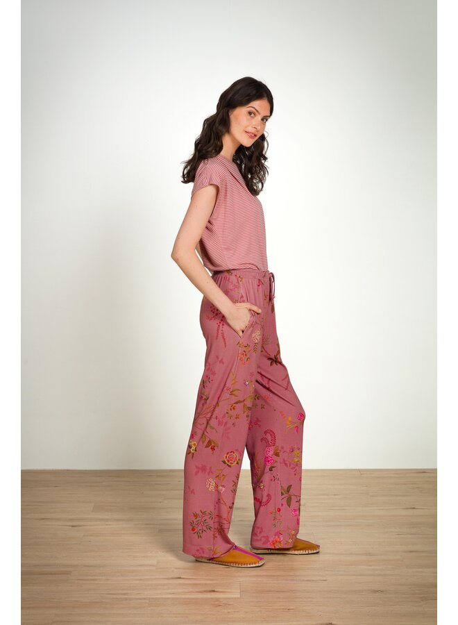 Belin Long Trousers Bodhi Flower Dark Pink