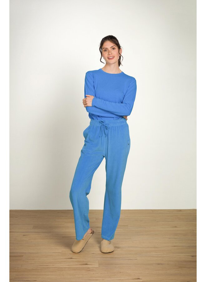 Britta Long Trousers Velvet Blue