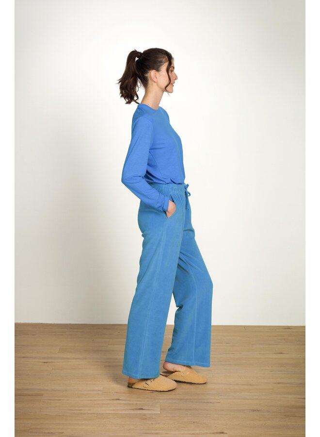 Britta Long Trousers Velvet Blue
