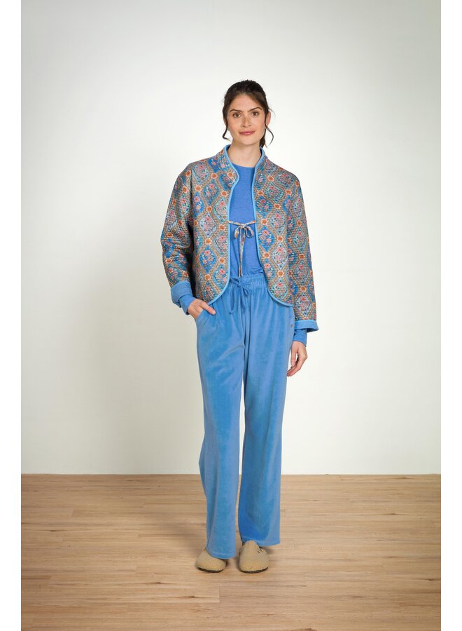 Britta Long Trousers Velvet Blue