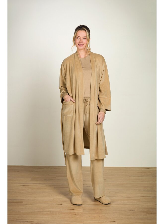 Britta Long Trousers Velvet Beige