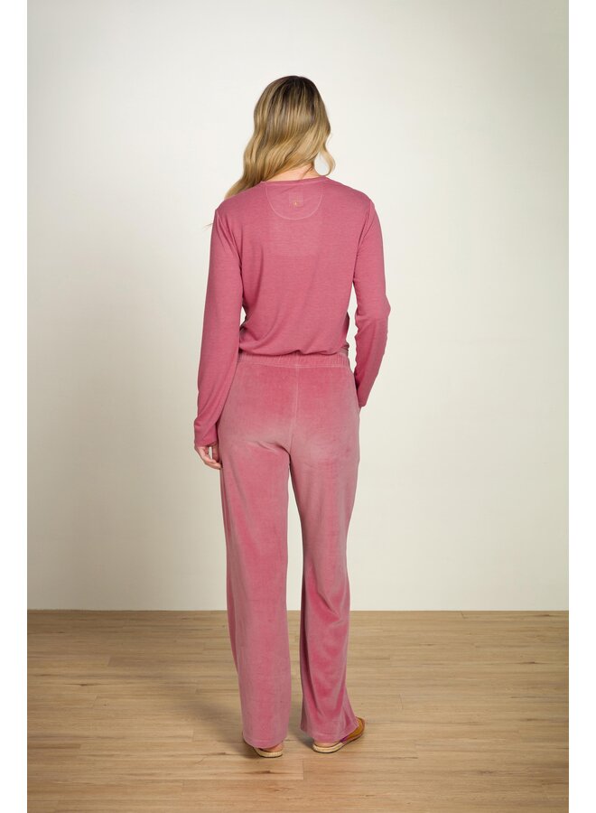 Britta Long Trousers Velvet Pink