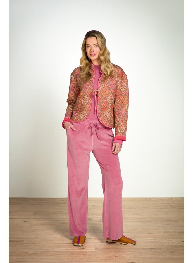 Britta Long Trousers Velvet Pink