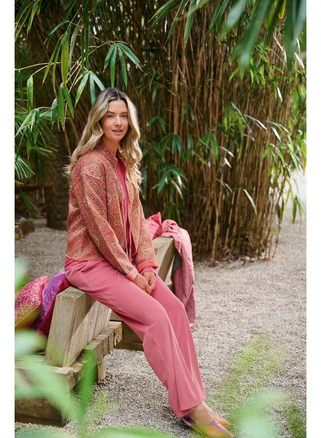 Britta Long Trousers Velvet Pink