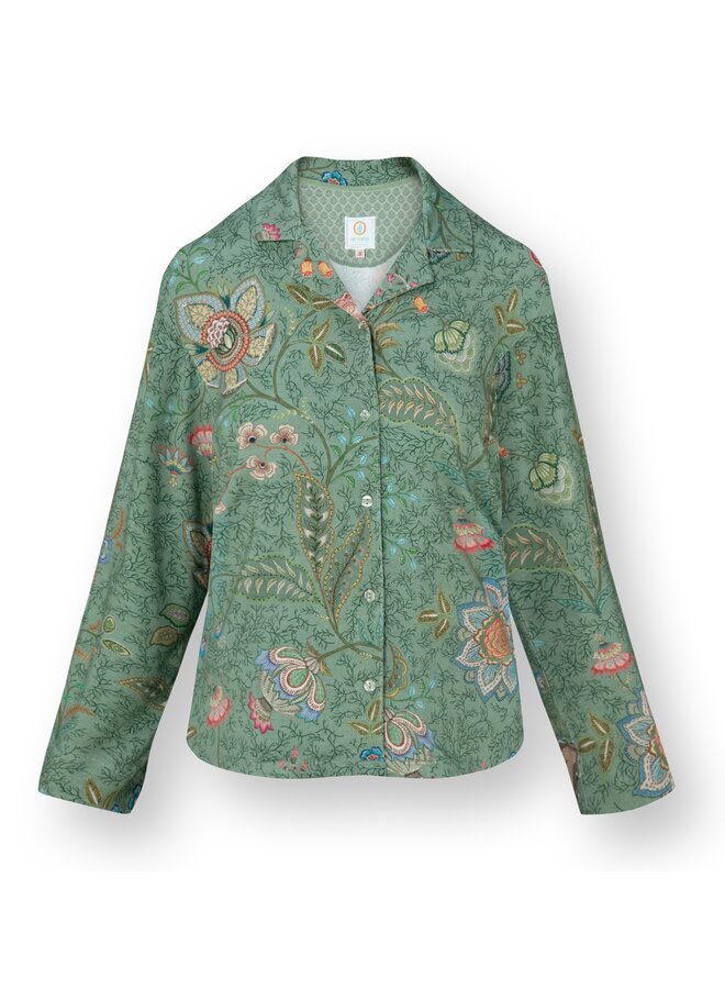 Faye Long Sleeve Top Mumbai Morning Green