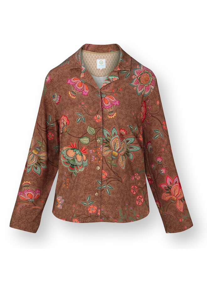 Faye Long Sleeve Top Mumbai Morning Brown