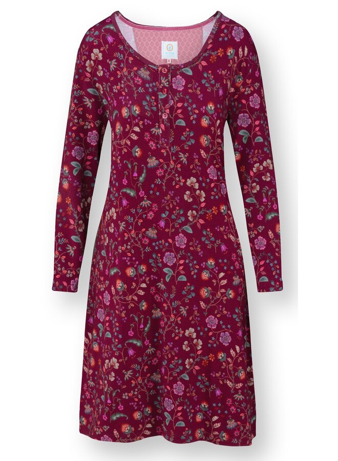 Desiree Long Sleeve Nightdress Flora Bangalore Dark Pink
