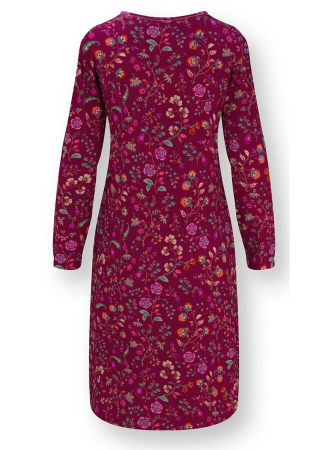 Destiny Long Sleeve Nightdress Flora Bangalore Dark Pink