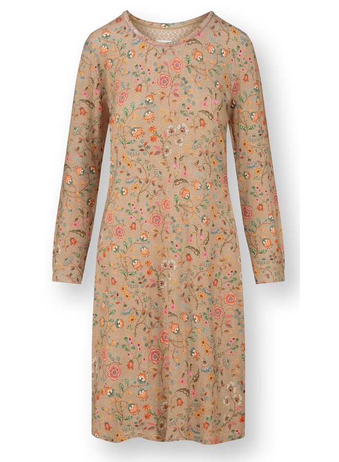 Destiny Long Sleeve Nightdress Flora Bangalore Sand