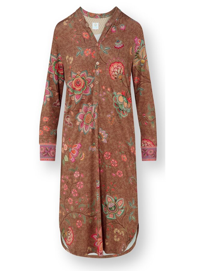 Diogo Long Sleeve Nightdress Mumbai Morning Brown