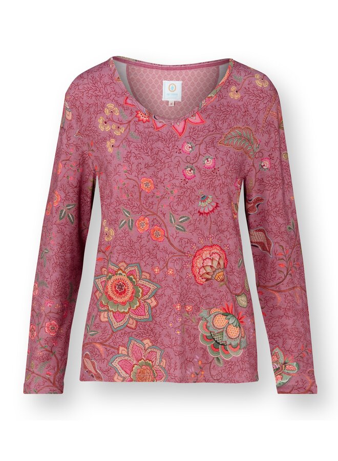 Trice Long Sleeve Top Mumbai Morning Pink