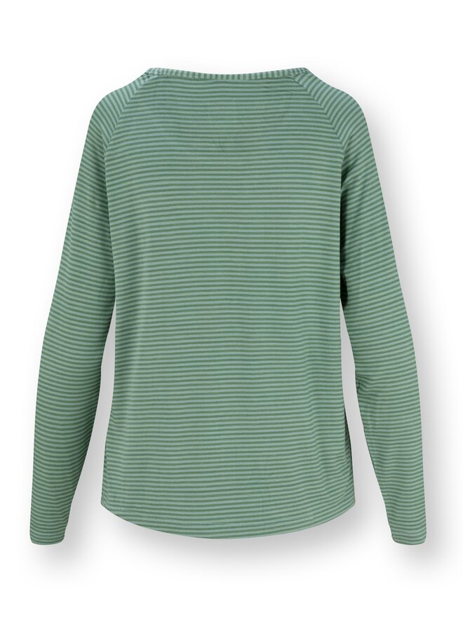 Tina Long Sleeve Top Little Sumo Stripe Green