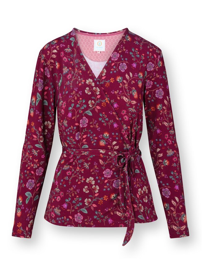 Teagan Vest Long Sleeve Flora Bangalore Dark Pink