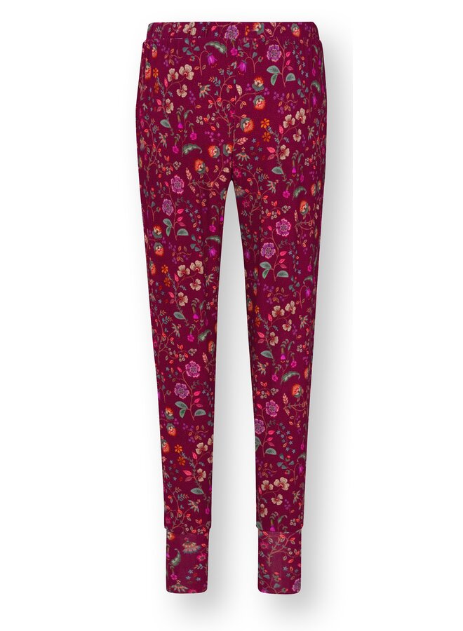 Bobien Long Trousers Flora Bangalore Dark Pink