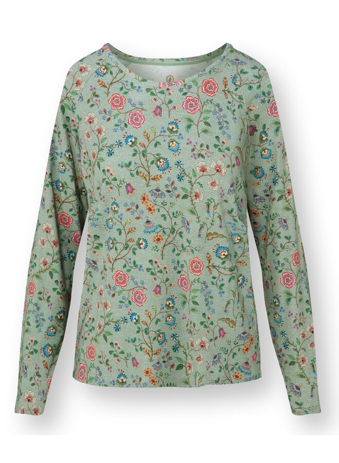 Tina Long Sleeve Top Flora Bangalore Green